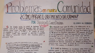 a poster in Spanish of social justice related problems in Baltimore
